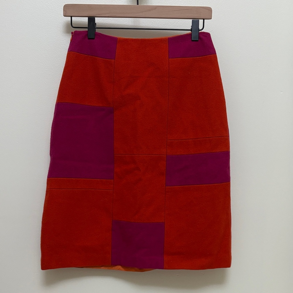 Club Monaco Orange and Pink Pencil Skirt